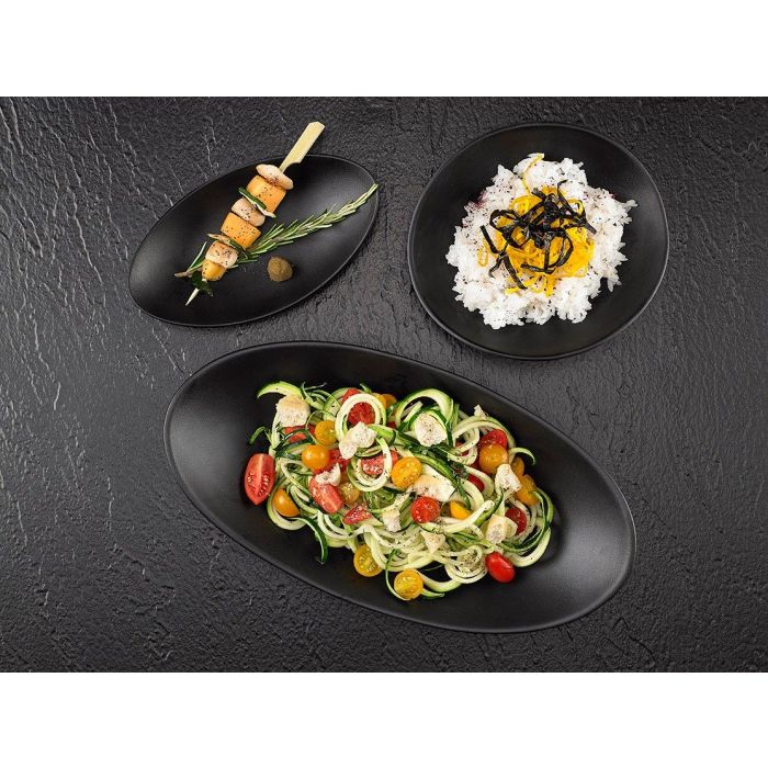 Oval bowl 18x15x5.5cm black melamine