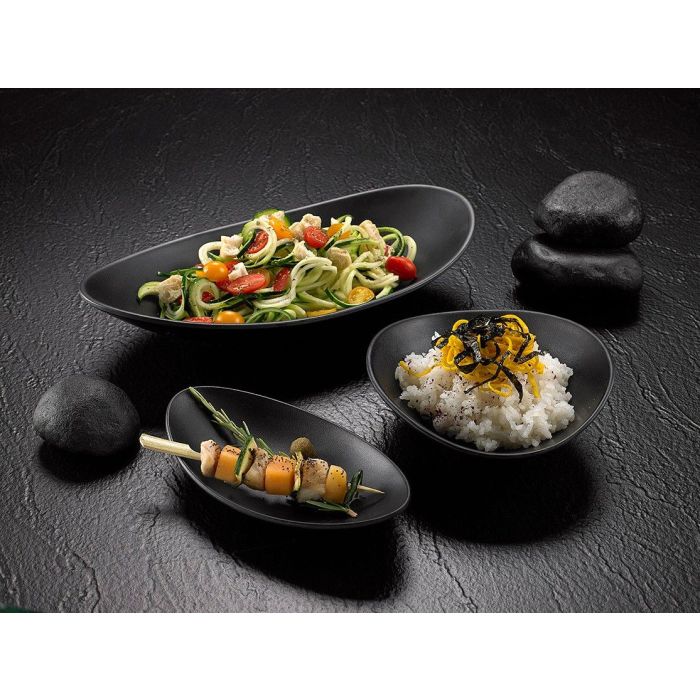 Oval bowl 18x15x5.5cm black melamine