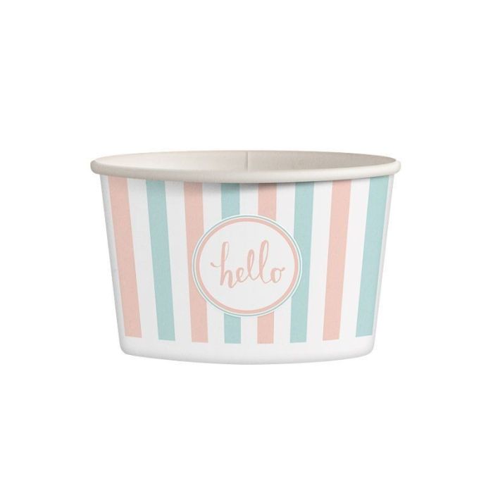 Paper bowl for ice cream, ø 92xh55mm, pastel 245ml, mix designs, 25 pieces