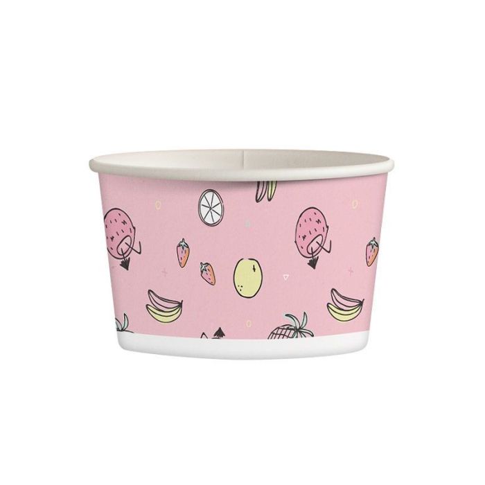 Paper bowl for ice cream, ø 92xh55mm, pastel 245ml, mix designs, 25 pieces