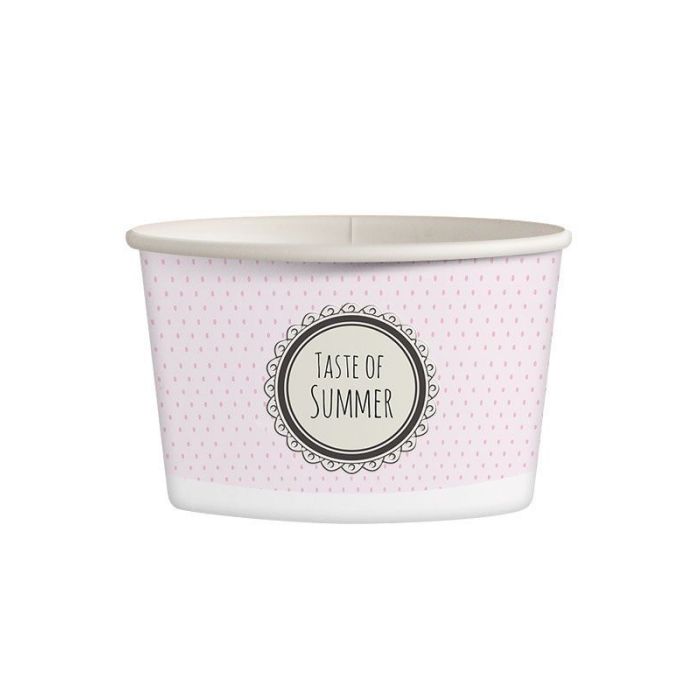 Paper bowl for ice cream, ø 92xh55mm, pastel 245ml, mix designs, 25 pieces