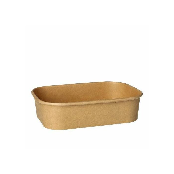 KRAFT rectangular bowl 500ml h4.1cm 17.3x12.3cm 100% biodegradable op. of 25 pieces