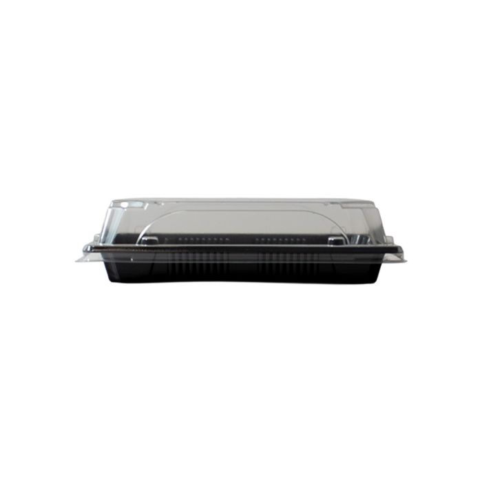Pojemnik sushi czarny z pokrywką PET 175x125x30 mm 50 kpl OP-03