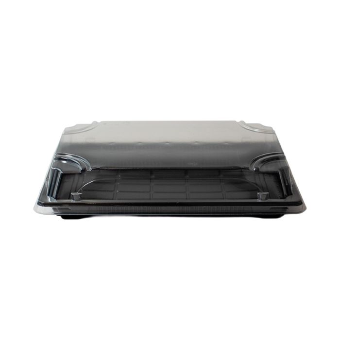 Sushi container black with PET lid 225x145x30 mm 50 sets OP-07
