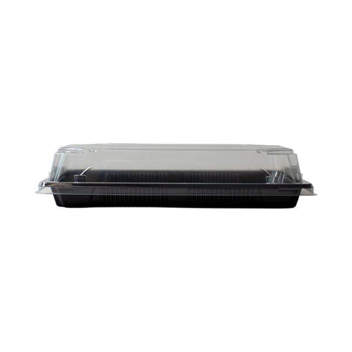 Sushi container black with PET lid 225x145x30 mm 50 sets OP-07