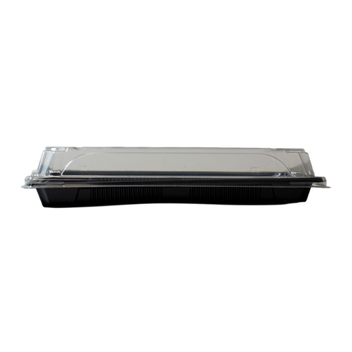 Sushi container black with PET lid 247x155x30 mm 50 sets OP-09
