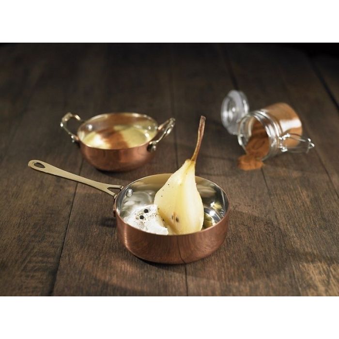 Mini - rondelek miedziowana stal, śr 12cm h 4cm