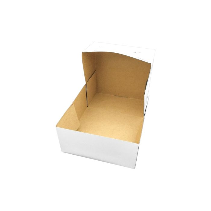 Confectionery box 22x22x11cm white/brown, without window, without print, 50 pieces