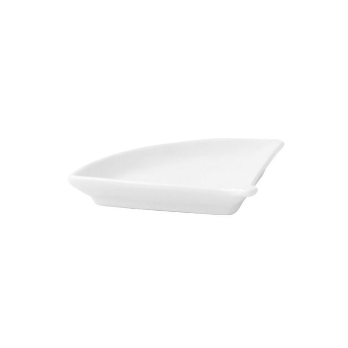 FINGERFOOD - mini porcelain plate Fan white 100x78x15mm, 4 pieces