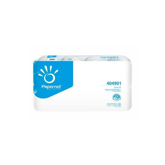 Toilet paper PAPERNET, snow-white, 3 layers, price per pack 8 rolls