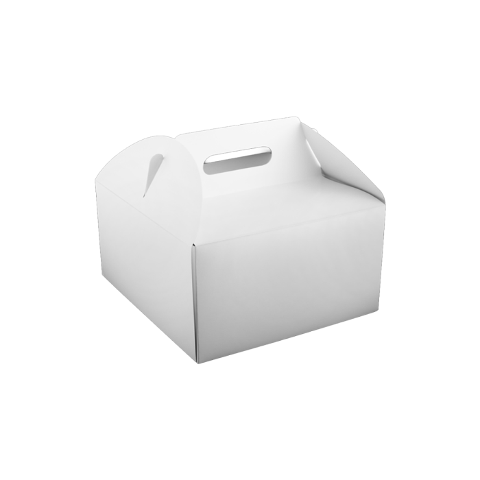 Boxes for cakes with handle white 22x22x12cm, price per pack of 25pcs