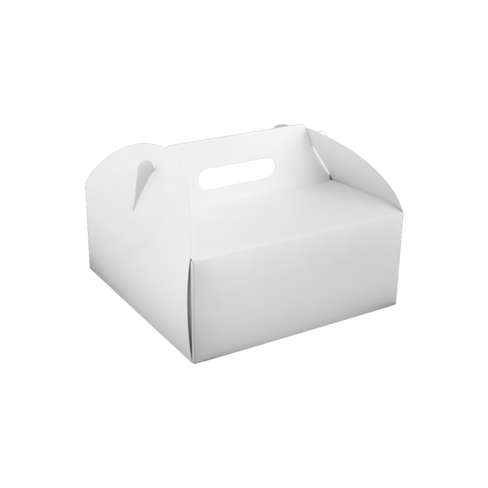 Boxes for cakes with handle white 26x26x14cm, price per pack of 25pcs