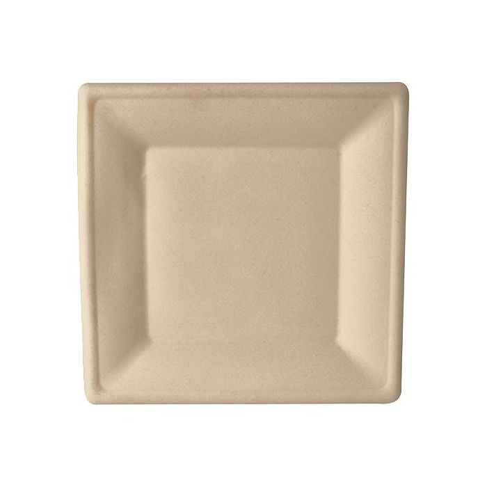 square sugar cane plate 26x26cm, natural 50pcs.