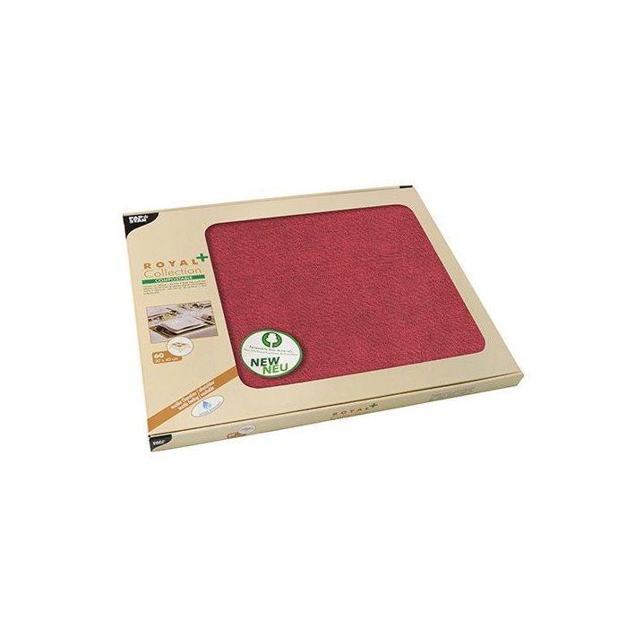 Podkładki na stół RC+ 30x40 bordowe Royal Collection powlekane PLA op. 60 sztuk
