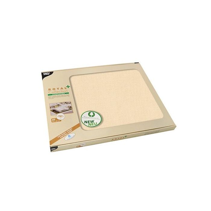 Table mats RC+ 30x40 champagne Royal Collection coated with PLA, 60 pieces