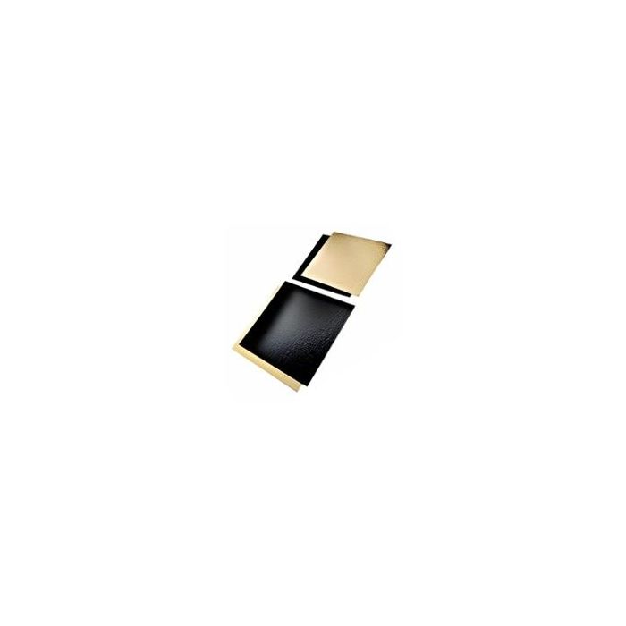 Cake pads gold-black 30x40cm rectangle, 25pcs