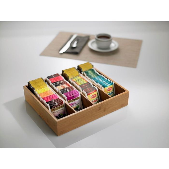 Bamboo container for sachets/cutlery 29x24x6cm