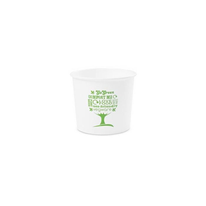 Paper container Green Tree 300ml VEGWARE diameter 90mm biodegradable, 50 pieces