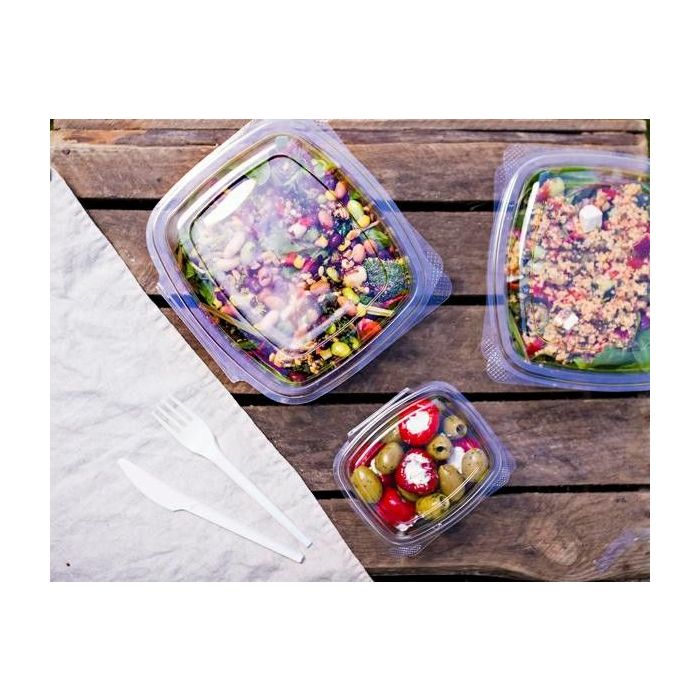 Salad container PLA 1500ml with lid VEGWARE 160x200xh.75mm, fully biodegradable, 50 pieces
