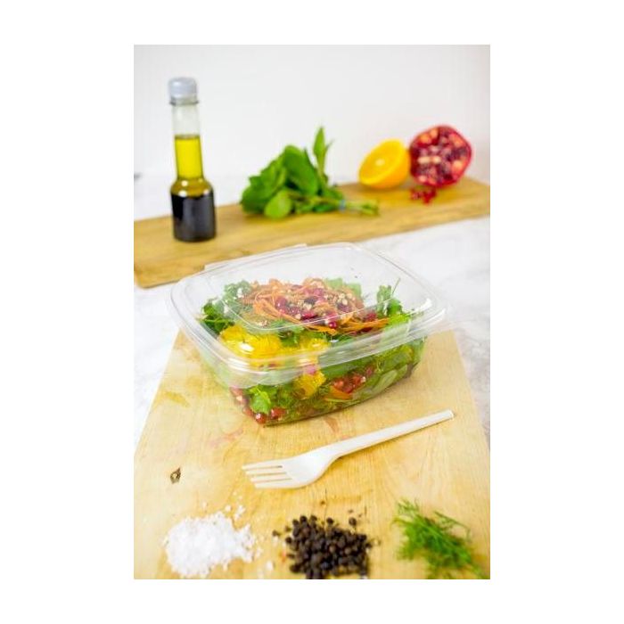 Salad container PLA 1500ml with lid VEGWARE 160x200xh.75mm, fully biodegradable, 50 pieces