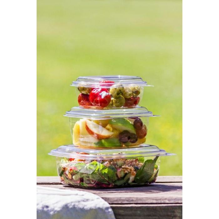 Salad container PLA 1500ml with lid VEGWARE 160x200xh.75mm, fully biodegradable, 50 pieces
