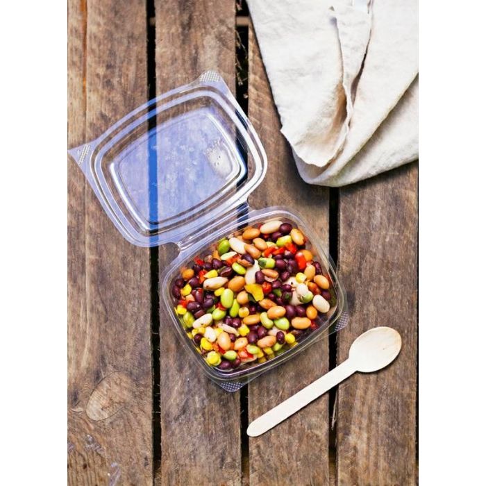 Salad container PLA 350ml with lid VEGWARE 124x142xh.55mm, fully biodegradable, 50 pieces