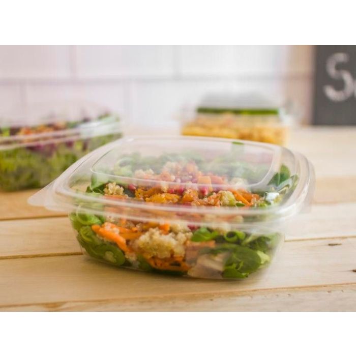Salad container PLA 950ml with lid VEGWARE 160x185xh.65mm, fully biodegradable, 50 pieces