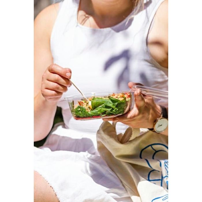 Salad container PLA 950ml with lid VEGWARE 160x185xh.65mm, fully biodegradable, 50 pieces