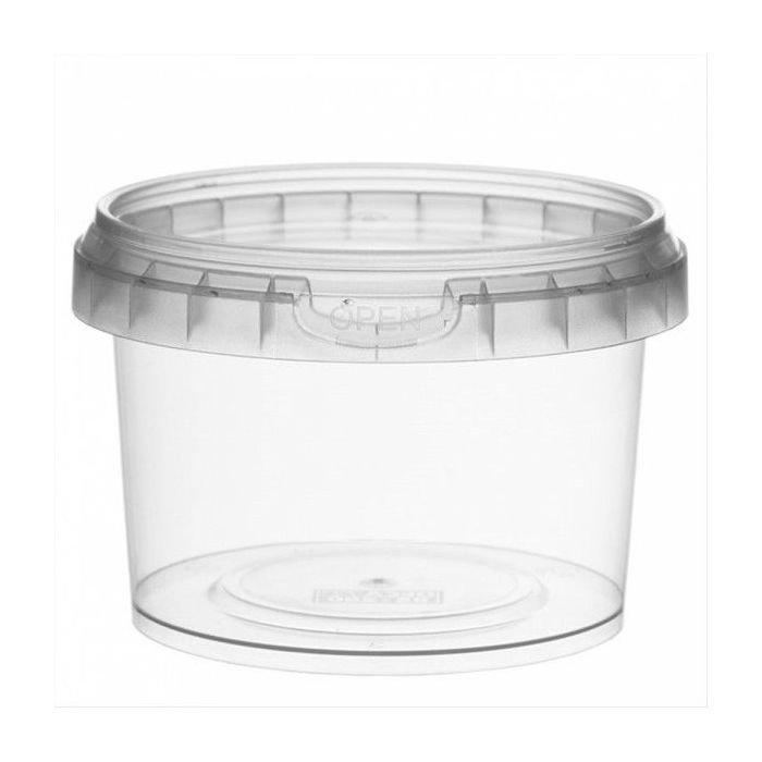 Container PP round 280ml with cover 9,5x6,5cm transparent, 400 sets