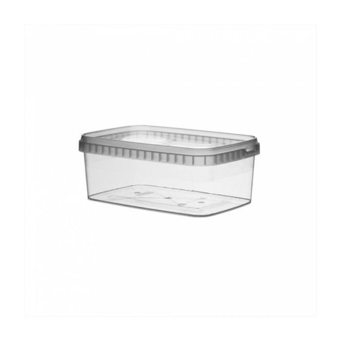 Container PP rectangular 1200ml with covers 19,2x12,6x7,3 cm transparent, set of 117 pcs.