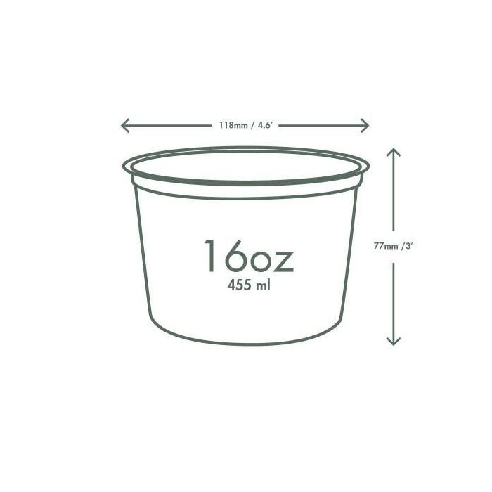 Salad box PLA -118mm 455ml