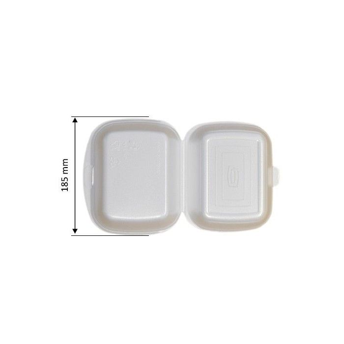 Pojemnik styropianowy MAŁY LUNCH HAMBURGER Q Pack Klaipeda biały op. 125 sztuk
