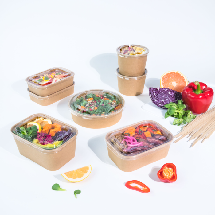 POTCART Kraft rectangular bowl 1000ml a.50cps