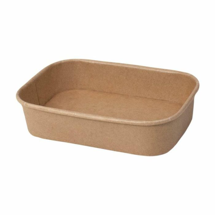 POTCART Kraft rectangular bowl 500ml a.50cps