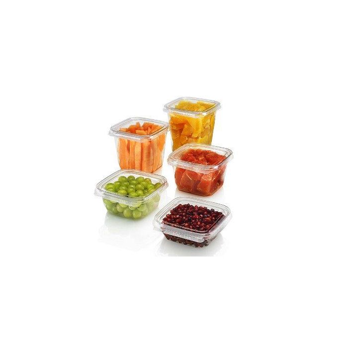 Container TS4024 PET square with seal 700ml pack 225 pieces.