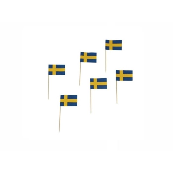 Banquet toothpicks Swedish flag Party 8cm, 50 pcs