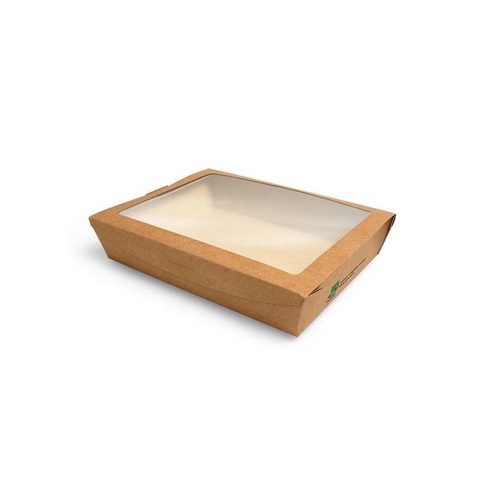Pudełko brązowe sałatkowe 1000ml 200x155x45mm PURE biodegradowalne op. 40 sztuk