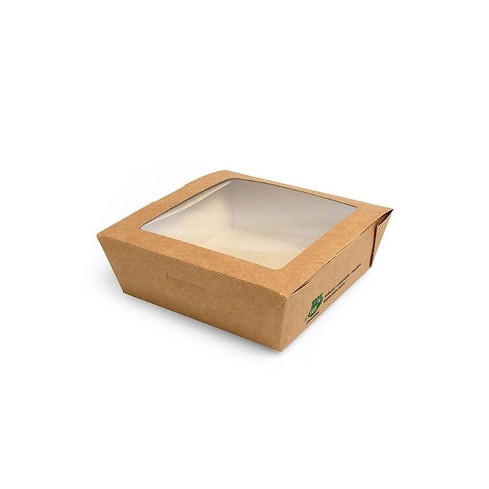 Pudełko brązowe sałatkowe 650ml 140x140x45mm PURE biodegradowalne op. 40 sztuk