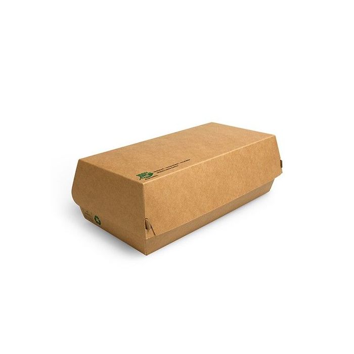 Hot-dog box 22x10,5x7,5cm PURE biodegradable, 25 pieces