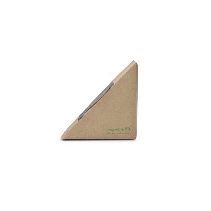 Sandwich box KRAFT 65mm, window PLA fully biodegradable, 500 pieces