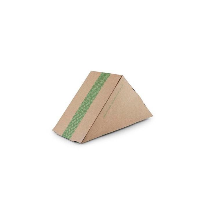 Sandwich box kraft 75mm, window PLA fully biodegradable, 500 pieces