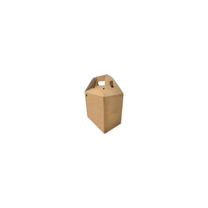 Box with handle 202x123x176 for lunch sets, brown,100 pieces