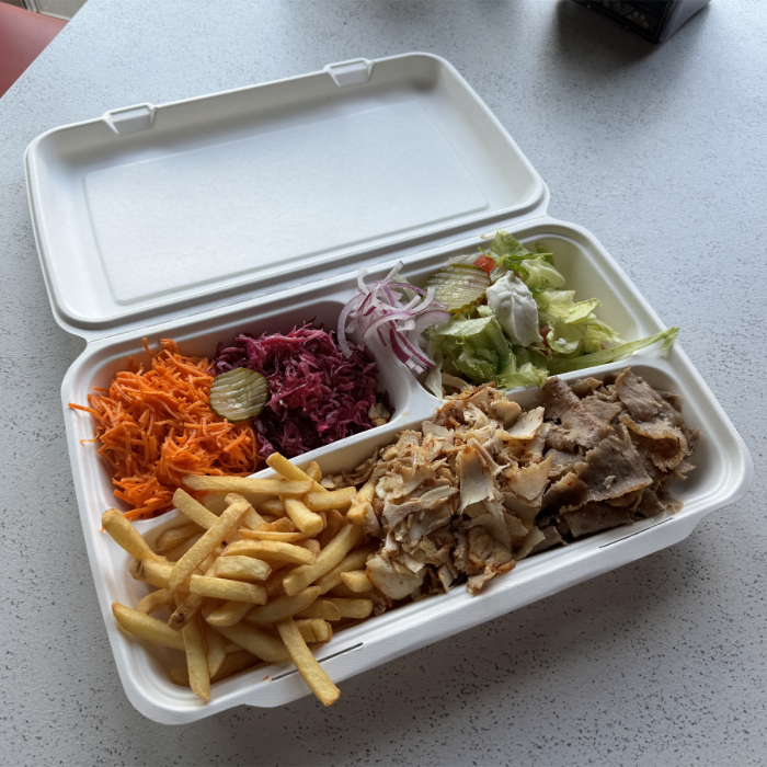 MENUBOX trzcina GIGA BePulp, trójdzielny op.50szt, 380x240x60mm (k/2)