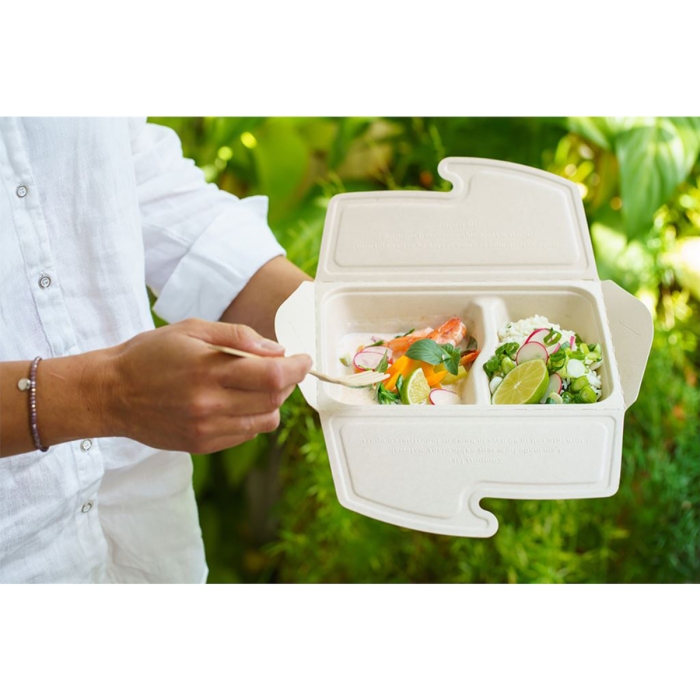 BePulp Meal Box z trzciny To Go 800ml dwudzielny op.75szt. (k/2) 21x15x6cm, Sabert