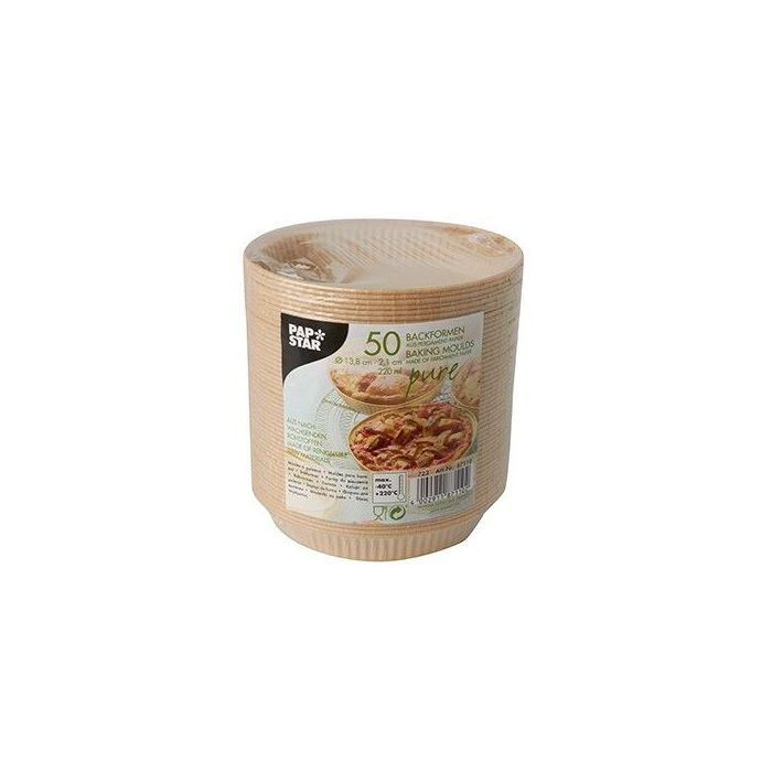 Baking mould PURE 220ml brown diameter 13.8xh.2.1cm, 50 pieces