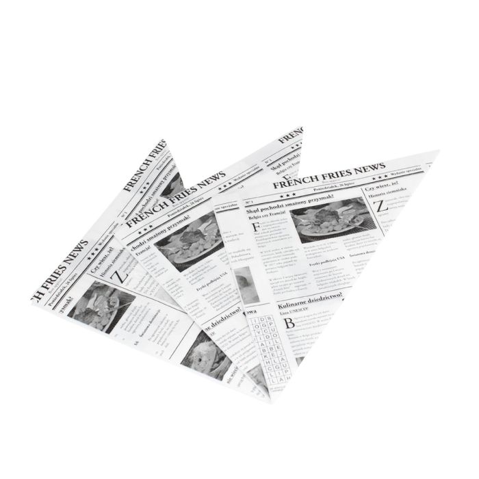 GAZETA 220x220mm 200pcs fries cone, coated paper (k/25)
