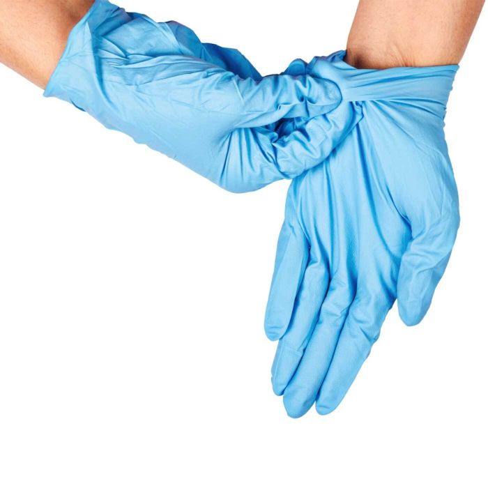 Blue nitrile gloves size L GlovTEC, MASTERGLOVE, powder free, 100pcs (c/10)