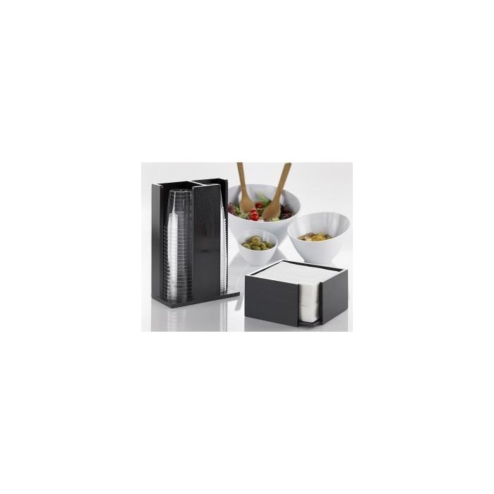 Napkin dispenser 33x33 1/4 bamboo black 19x19x10 cm