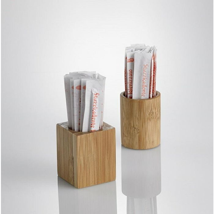 Toothpick holder QUBE, square bamboo, 3.5x3.5x(h) 4.5cm, 6pcs. (12)