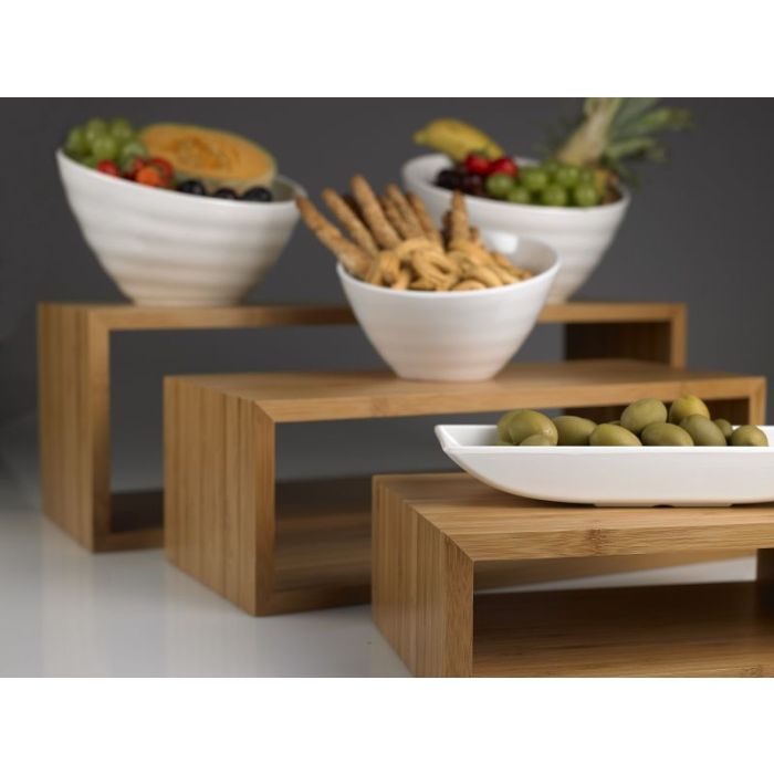 Buffet stand SetBamboo 2 natural 30x20x10, 45x20x15", 60x20x20 set 3 pieces"
